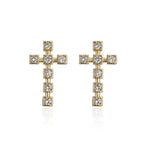 Cross Cubic Zirconia Stud Earrings E6100