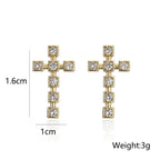 Cross Cubic Zirconia Stud Earrings E6100