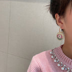Evil Eye Disc Cubic Zirconia Earrings E6400