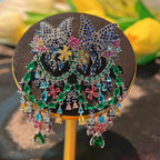 Butterfly Tassel Cubic Zirconia Earrings E6410