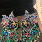 Butterfly Tassel Cubic Zirconia Earrings E6410