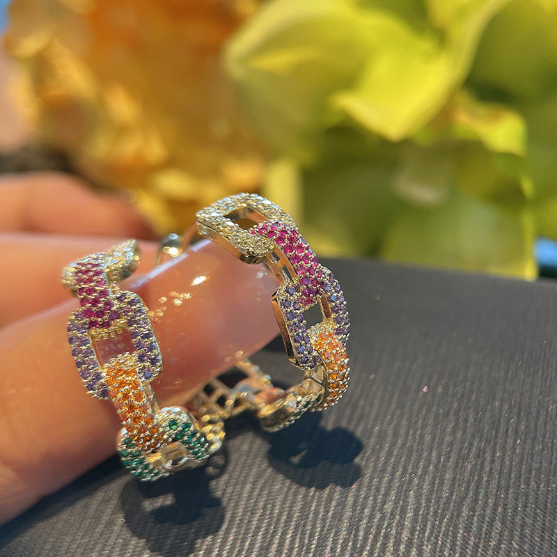 Cubic Zirconia Hoop Earrings E6412