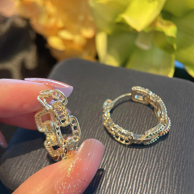 Cubic Zirconia Hoop Earrings E6412