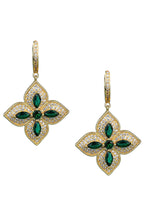 Clover Cubic Zirconia Hoop Earrings E6442