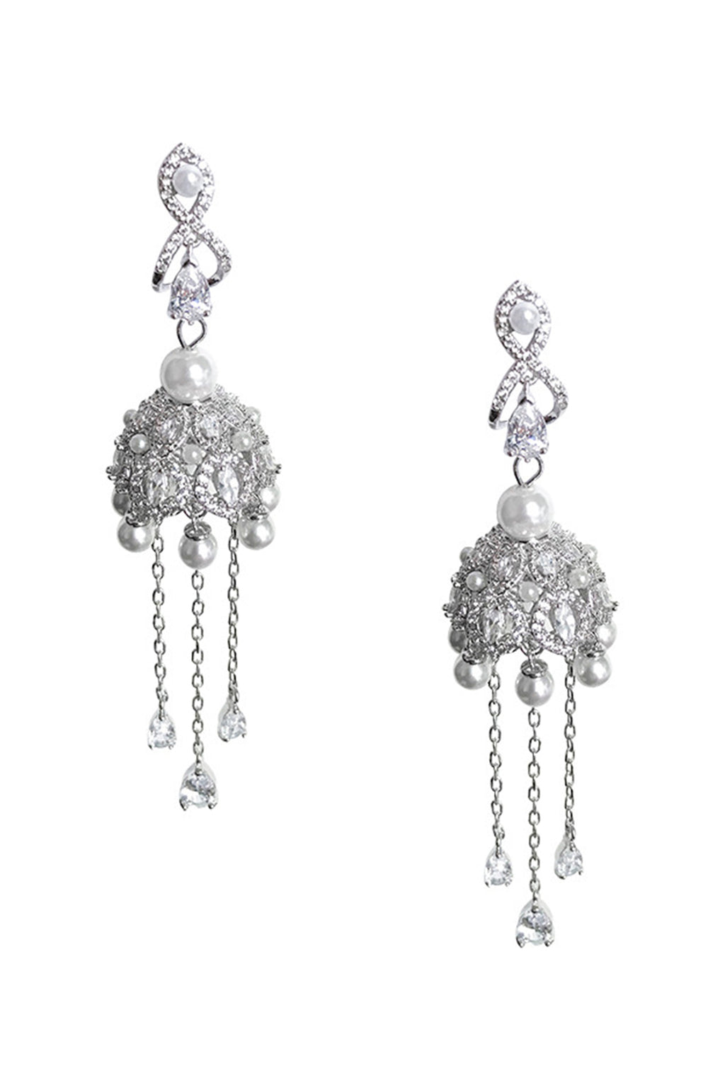 Bell Tassel Cubic Zirconia Earrings E6444
