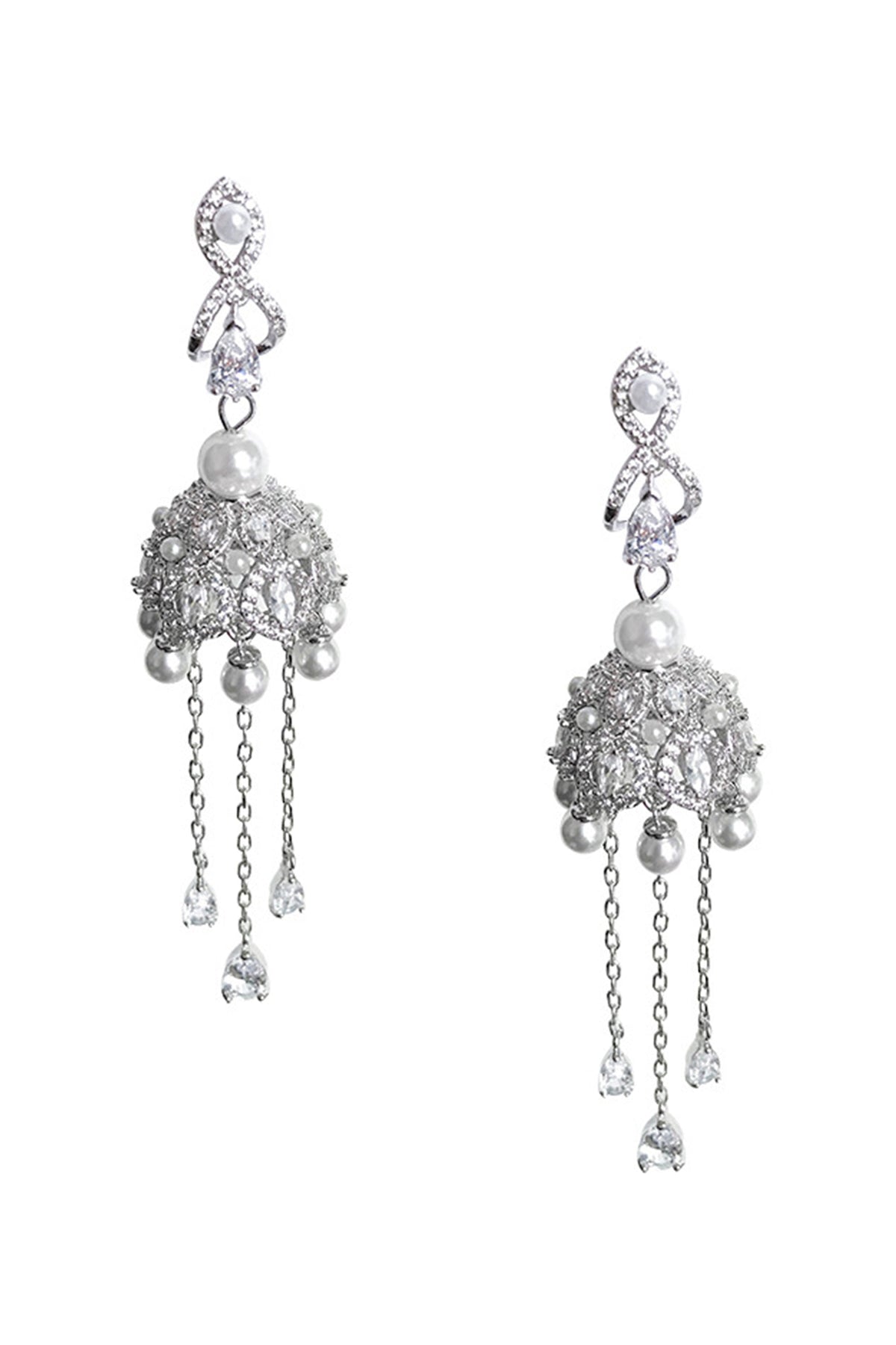 Bell Tassel Cubic Zirconia Earrings E6444