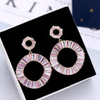 Circle Cubic Zirconia Earrings E6445