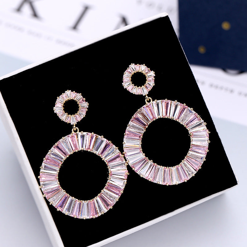 Circle Cubic Zirconia Earrings E6445