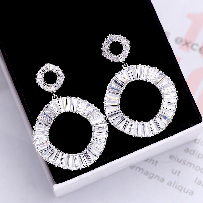 Circle Cubic Zirconia Earrings E6445