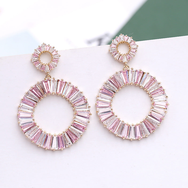 Circle Cubic Zirconia Earrings E6445