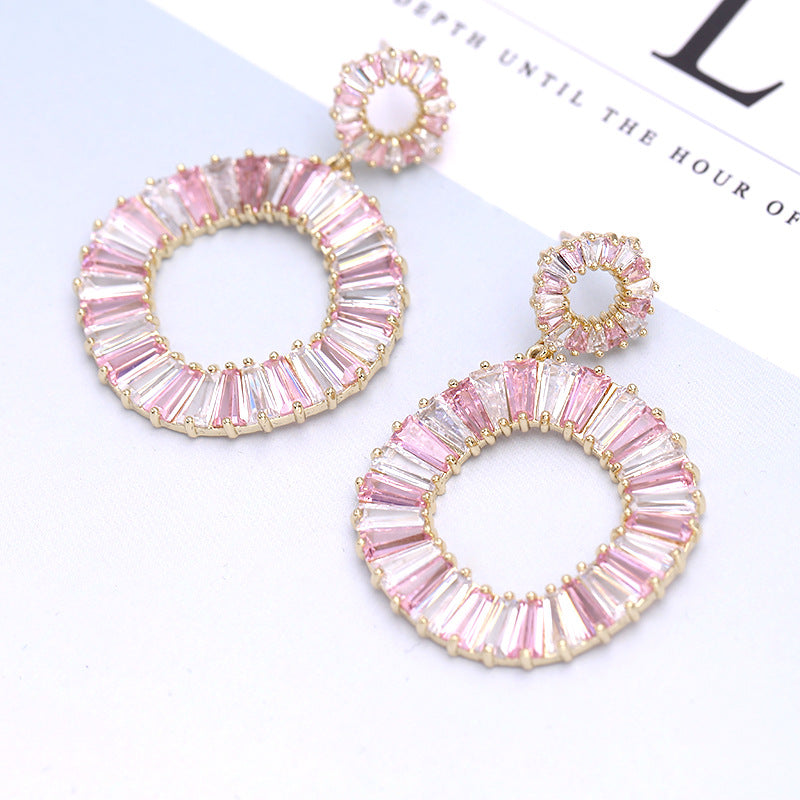 Circle Cubic Zirconia Earrings E6445