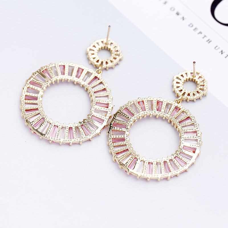 Circle Cubic Zirconia Earrings E6445