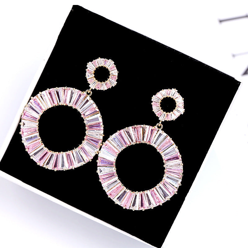Circle Cubic Zirconia Earrings E6445