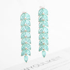 Leaf Tassel Cubic Zirconia Earrings E6449