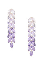 Leaf Tassel Cubic Zirconia Earrings E6449