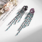 Rose Tassel Cubic Zirconia Earrings E6450