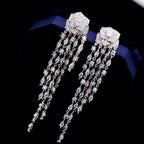 Rose Tassel Cubic Zirconia Earrings E6450