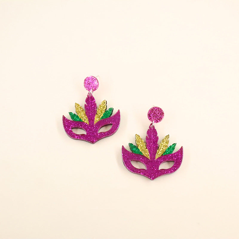 Halloween Mask Acrylic Earrings E6488