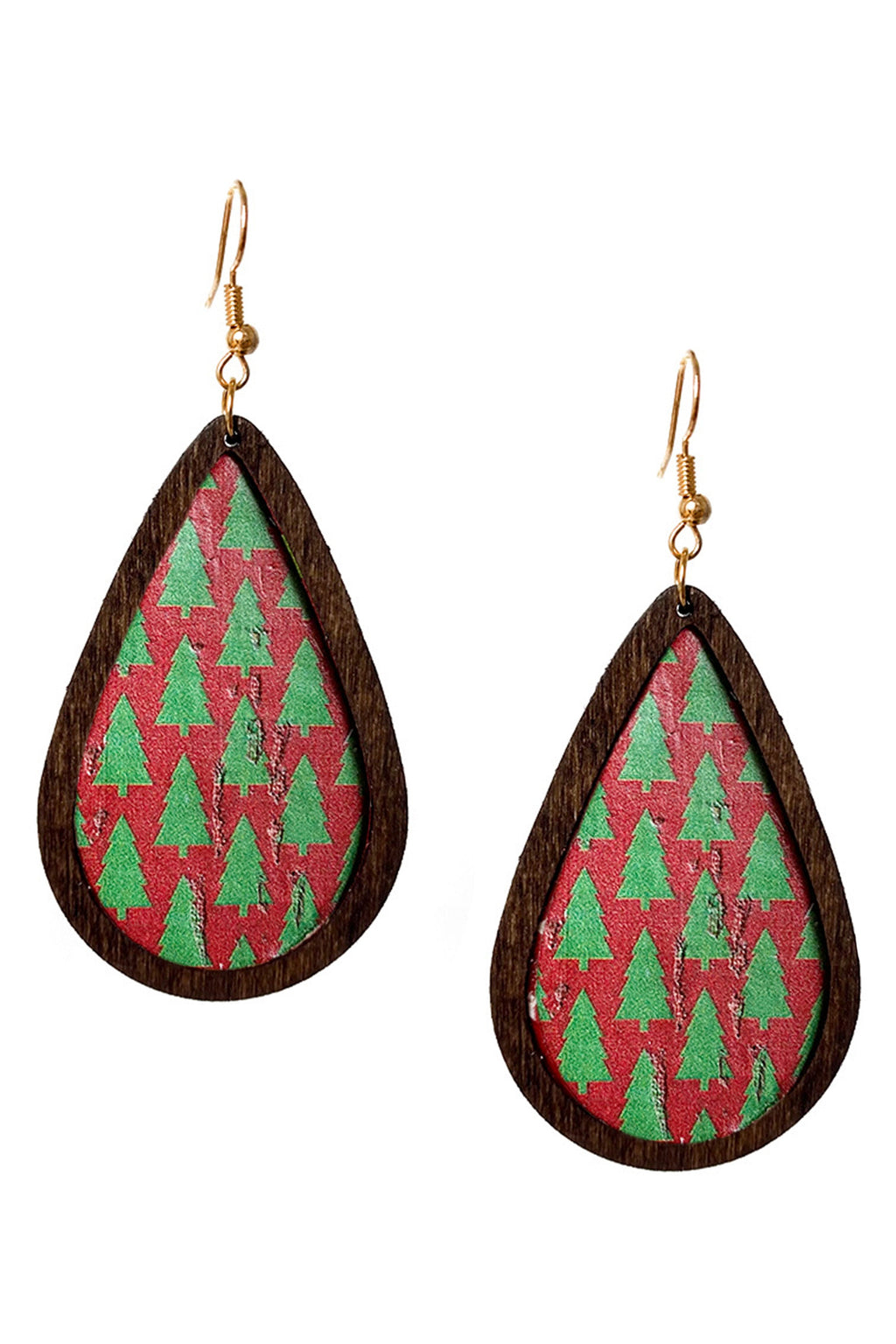 Christmas Tree PU Teardrop Earrings E6564