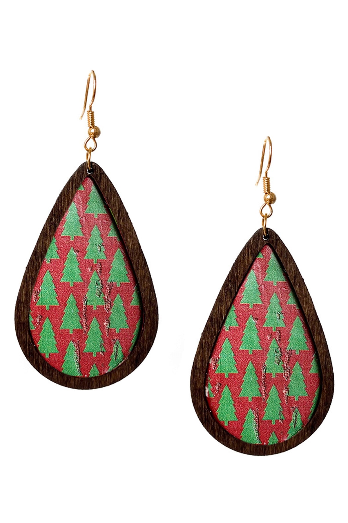 Christmas Tree PU Teardrop Earrings E6564