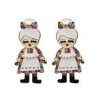 Santa Granny Rhinestone Earrings E6580