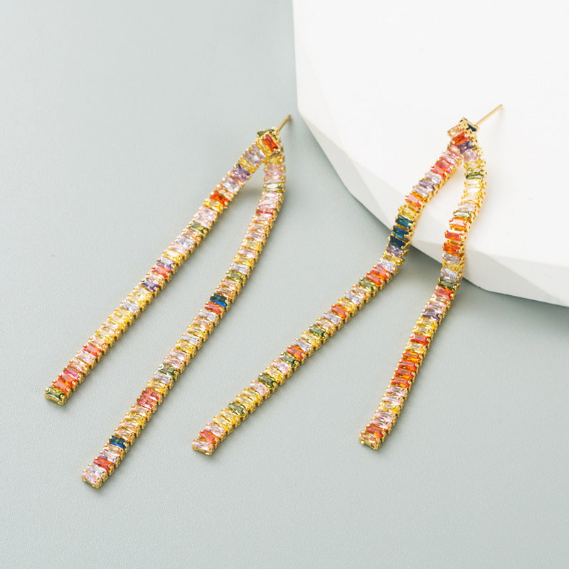 Tassel Cubic Zirconia Earrings E6739