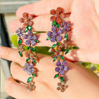 Floral Cubic Zirconia Tassel Earrings E6746