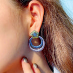 Floral Circle Cubic Zirconia Earrings E6749