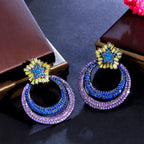 Floral Circle Cubic Zirconia Earrings E6749