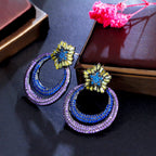 Floral Circle Cubic Zirconia Earrings E6749