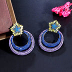 Floral Circle Cubic Zirconia Earrings E6749