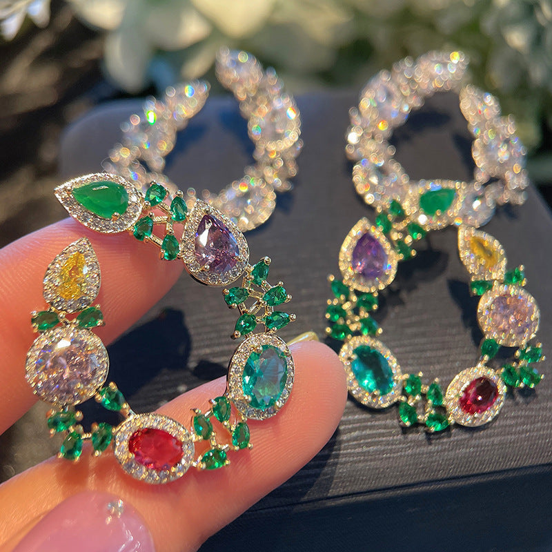 Wreath Cubic Zirconia Earrings E6766