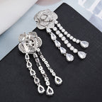 Rose Tassel Cubic Zirconia Earrings E6768