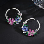Wreath Cubic Zirconia Hoop Earrings E6770