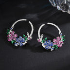 Wreath Cubic Zirconia Hoop Earrings E6770