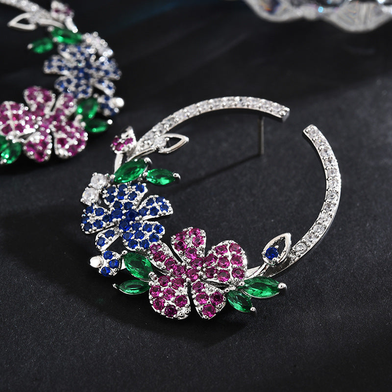 Wreath Cubic Zirconia Hoop Earrings E6770