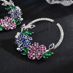 Wreath Cubic Zirconia Hoop Earrings E6770