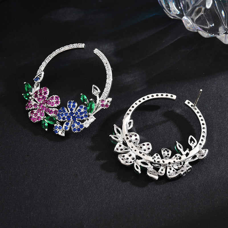 Wreath Cubic Zirconia Hoop Earrings E6770