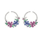Wreath Cubic Zirconia Hoop Earrings E6770