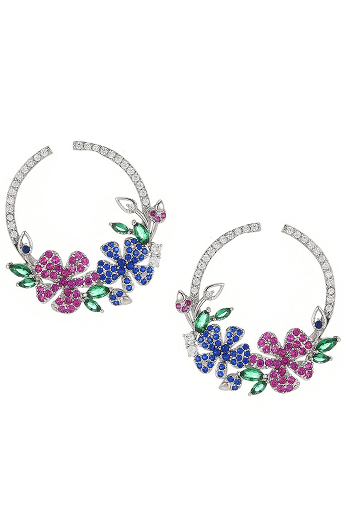 Wreath Cubic Zirconia Hoop Earrings E6770