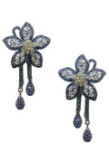 Flower Tassel Cubic Zirconia Earrings E6772