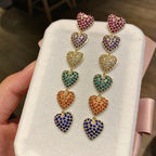 Heart Chain Cubic Zirconia Earrings E6776