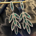 Leaf Cubic Zirconia Earrings E6779