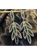 Leaf Cubic Zirconia Earrings E6779