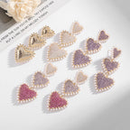 Heart Chain Cubic Zirconia Earrings E6780
