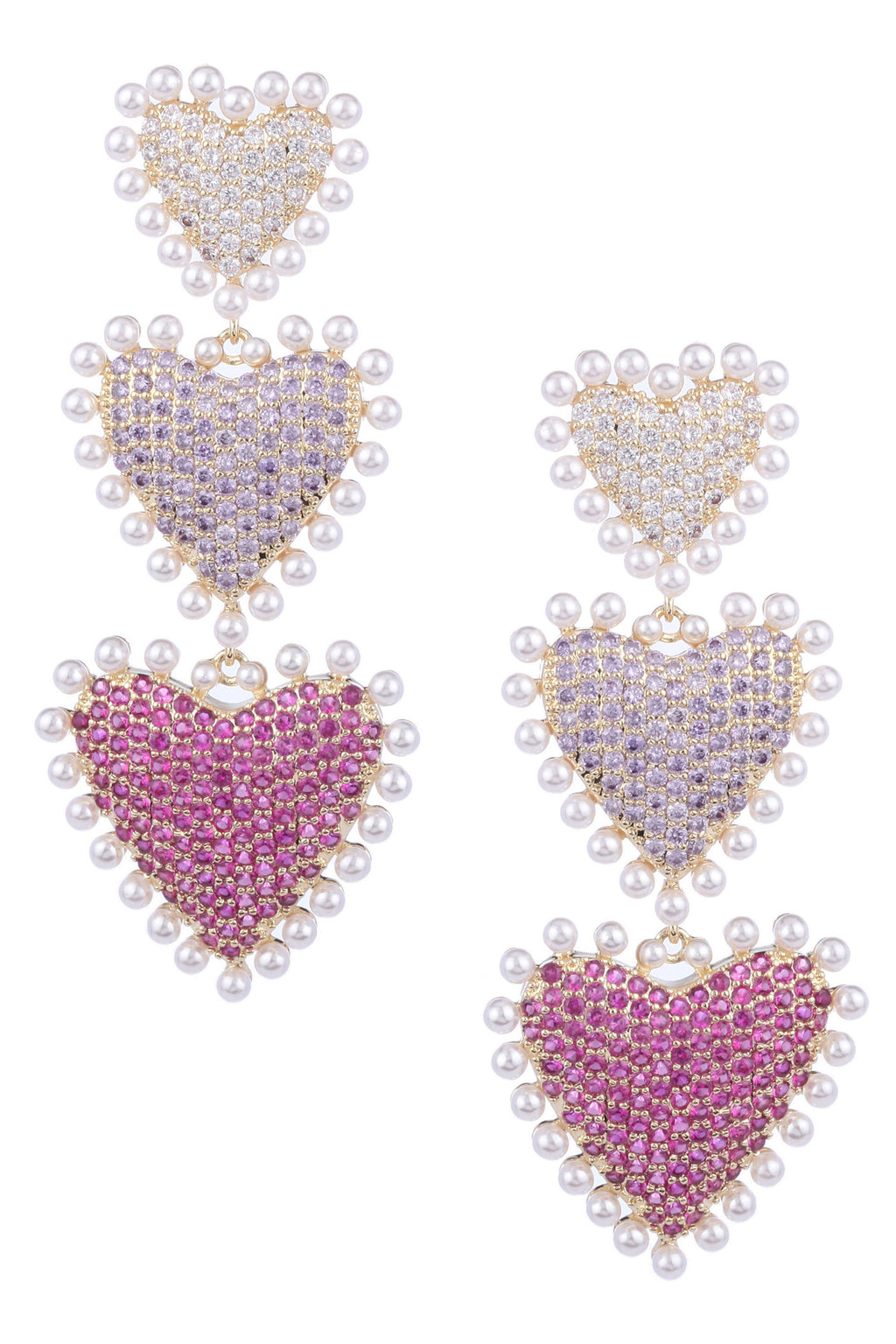 Heart Chain Cubic Zirconia Earrings E6780