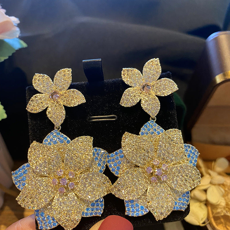Floral Cubic Zirconia Earrings E6781
