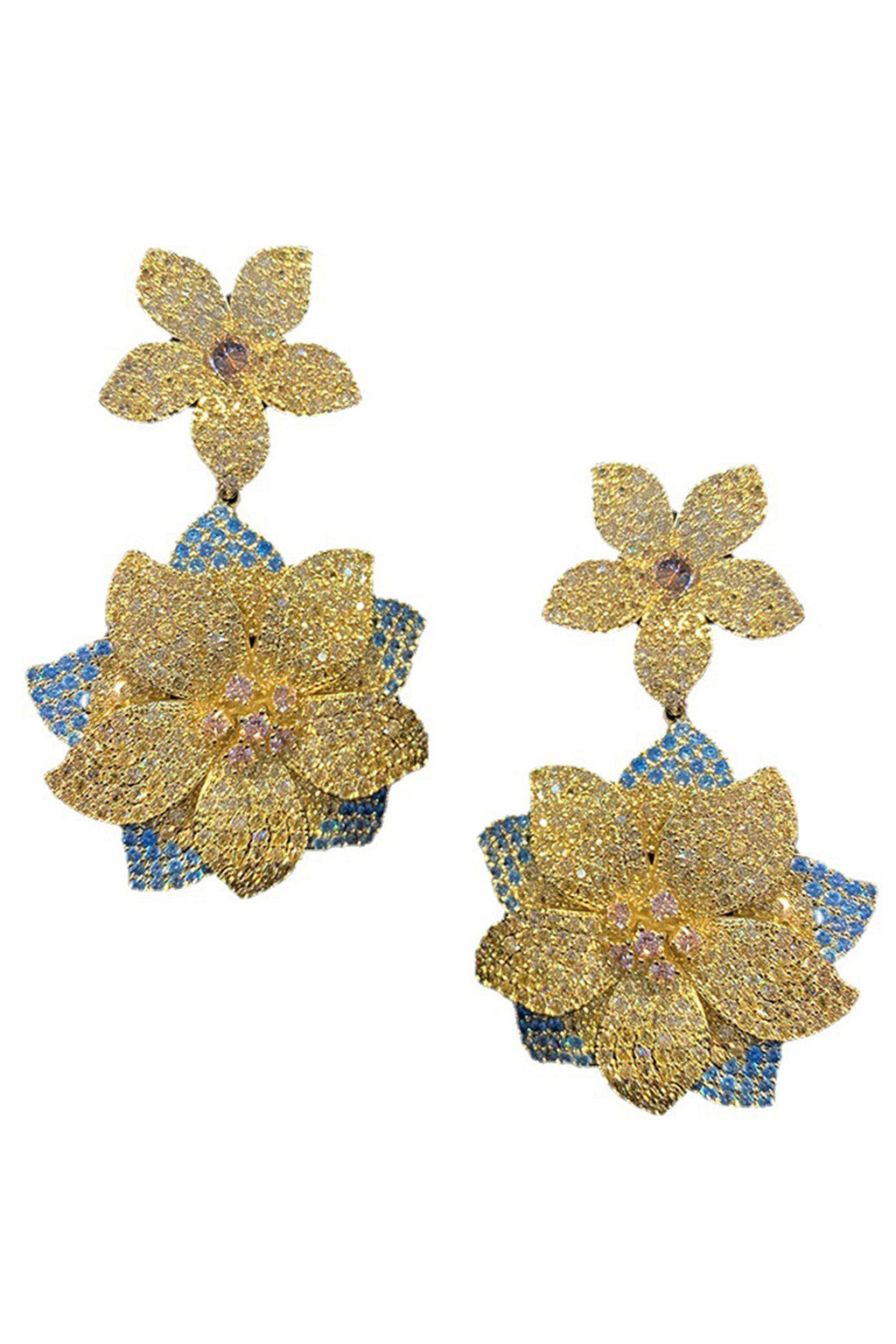 Floral Cubic Zirconia Earrings E6781