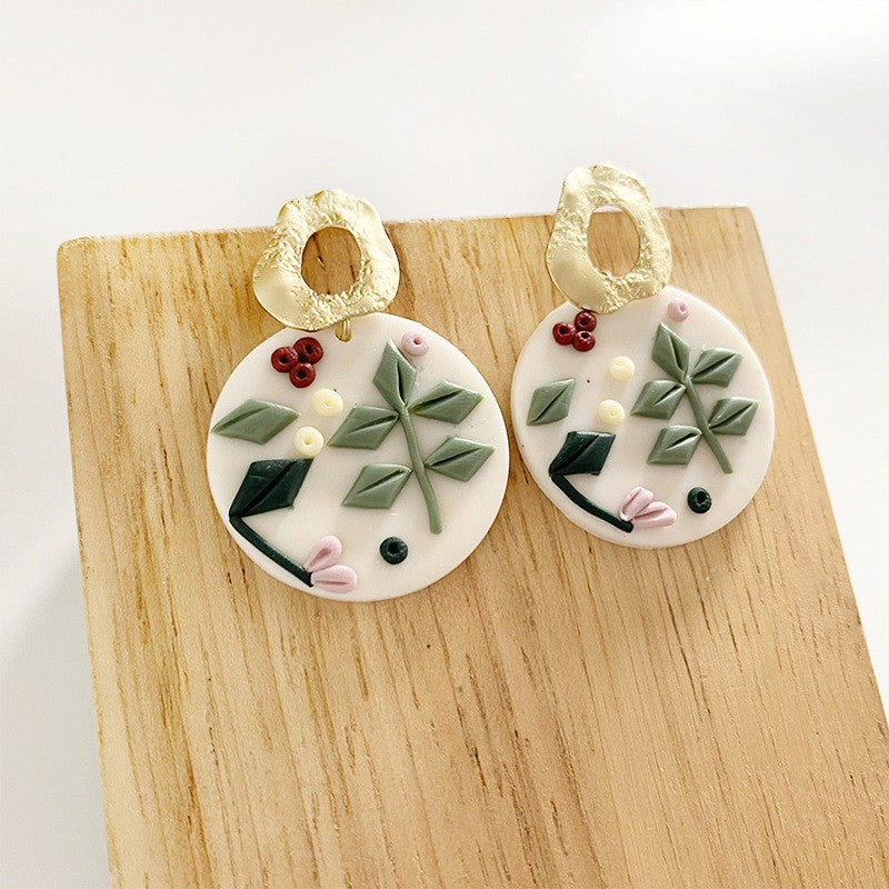 Floral Polymer Clay Earrings E6835