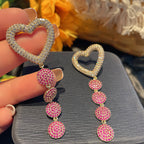 Heart Chain Cubic Zirconia Earrings E6868